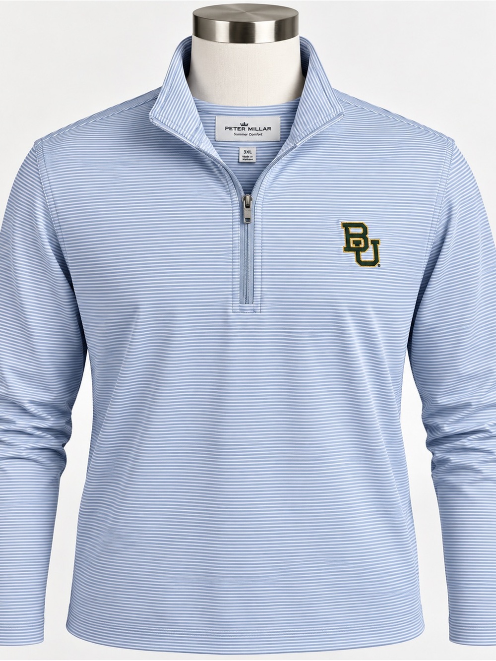 Peter Millar Baylor Bears BU 1/4 Zip Pullover Men’s 3XL NWT Blue Stripe